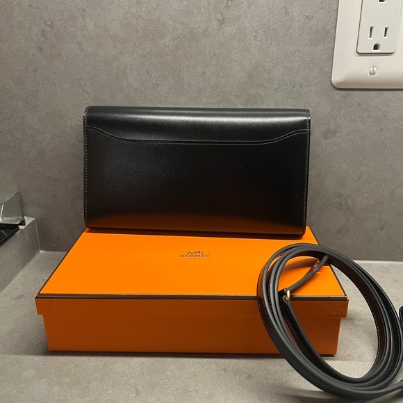 HERMES CONSTANCE TO GO BLACK CROSSBODY CLUTCH HANDBAG NEW - Picture 3 of 12